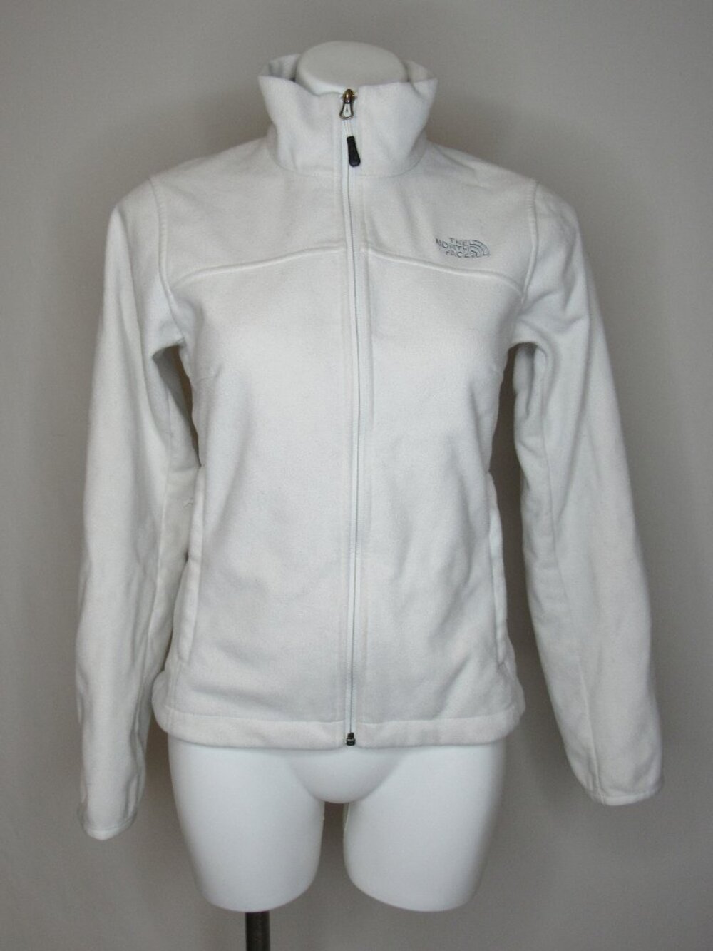 The North Face White Lightweight Fleece Full Zip Jacket Women's Small S